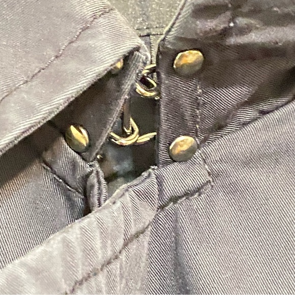 Banana Republic Trenchcoat Navy Blue Double Breasted size Petite Large - Picture 3 of 14